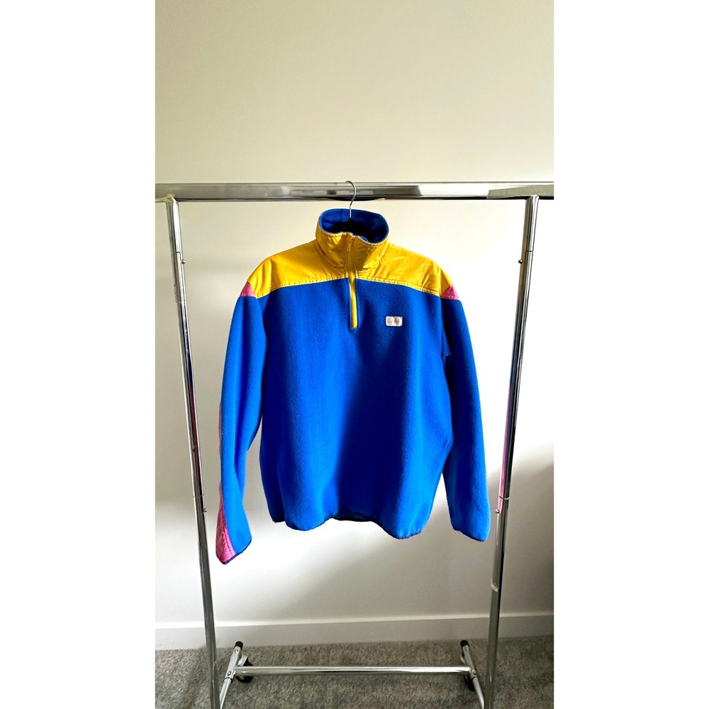 Vintage Couloir Alpine Wear Fleece Banff Canada Colorblock Quarter Zip 90s